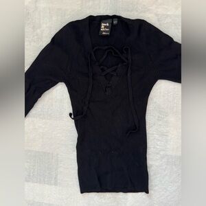 Reitmans Black Ribbed Knit Top